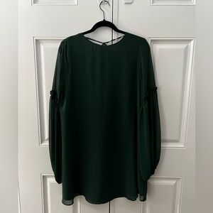 MNG | Green W/ Sheer Long Sleeve Mid Thigh Dress